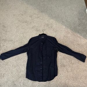 Navy button up shirt size medium